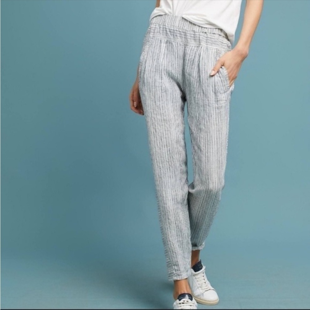 Anthropologie 100% linen tapered pants Size Small